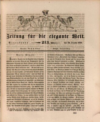 Zeitung für die elegante Welt Samstag 29. Oktober 1836