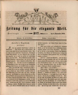 Zeitung für die elegante Welt Freitag 4. November 1836