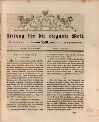 Zeitung für die elegante Welt Dienstag 8. November 1836