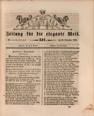 Zeitung für die elegante Welt Donnerstag 10. November 1836