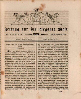 Zeitung für die elegante Welt Samstag 19. November 1836