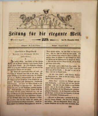 Zeitung für die elegante Welt Montag 21. November 1836