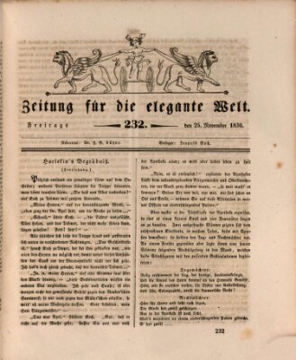 Zeitung für die elegante Welt Freitag 25. November 1836