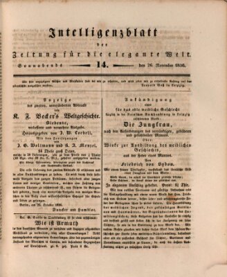 Zeitung für die elegante Welt Samstag 26. November 1836