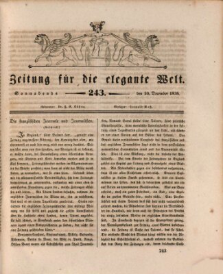 Zeitung für die elegante Welt Samstag 10. Dezember 1836