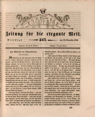 Zeitung für die elegante Welt Dienstag 13. Dezember 1836