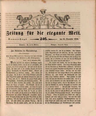 Zeitung für die elegante Welt Donnerstag 15. Dezember 1836