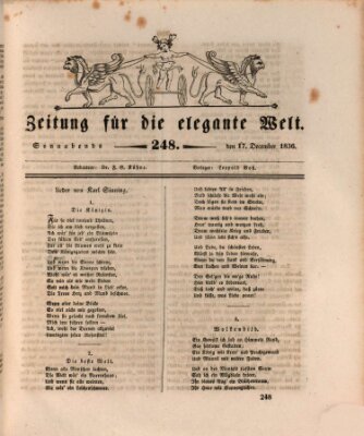 Zeitung für die elegante Welt Samstag 17. Dezember 1836