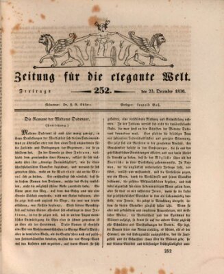 Zeitung für die elegante Welt Freitag 23. Dezember 1836