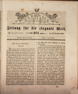 Zeitung für die elegante Welt Samstag 24. Dezember 1836