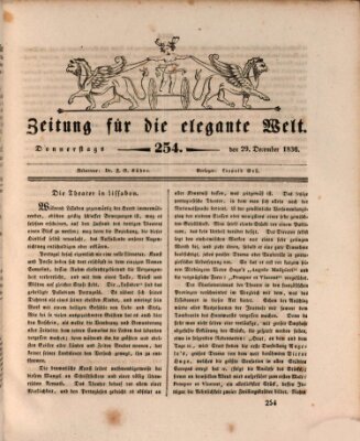 Zeitung für die elegante Welt Donnerstag 29. Dezember 1836