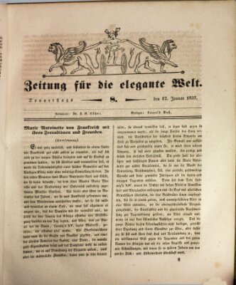 Zeitung für die elegante Welt Donnerstag 12. Januar 1837