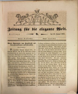 Zeitung für die elegante Welt Freitag 13. Januar 1837