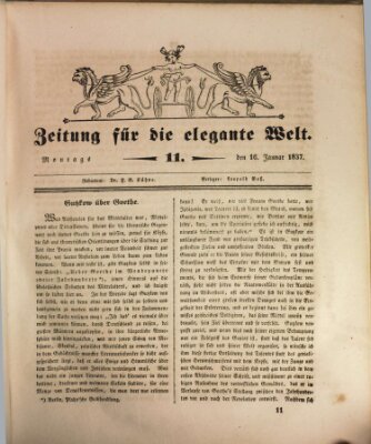 Zeitung für die elegante Welt Montag 16. Januar 1837