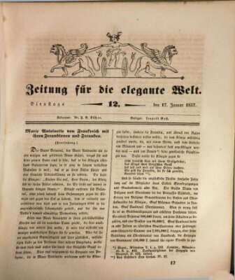 Zeitung für die elegante Welt Dienstag 17. Januar 1837