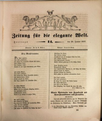 Zeitung für die elegante Welt Freitag 20. Januar 1837