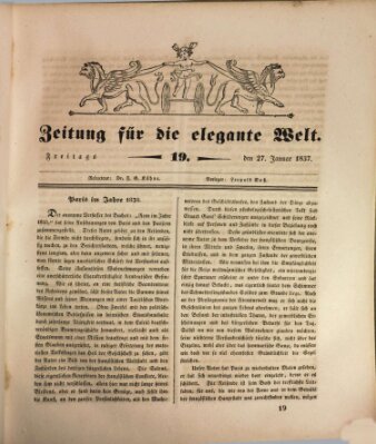 Zeitung für die elegante Welt Freitag 27. Januar 1837