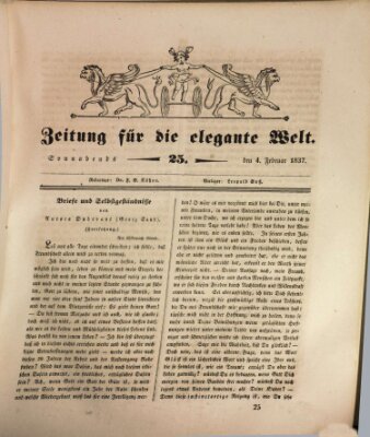 Zeitung für die elegante Welt Samstag 4. Februar 1837