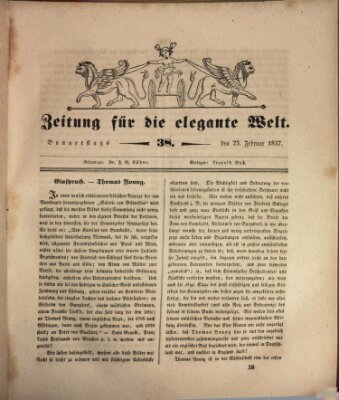 Zeitung für die elegante Welt Donnerstag 23. Februar 1837