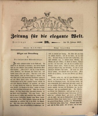 Zeitung für die elegante Welt Freitag 24. Februar 1837