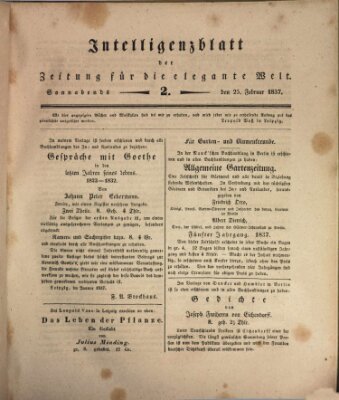 Zeitung für die elegante Welt Samstag 25. Februar 1837