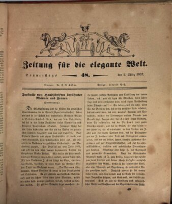 Zeitung für die elegante Welt Donnerstag 9. März 1837