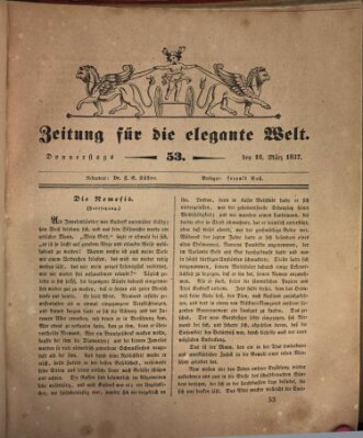 Zeitung für die elegante Welt Donnerstag 16. März 1837