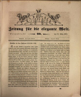 Zeitung für die elegante Welt Samstag 25. März 1837