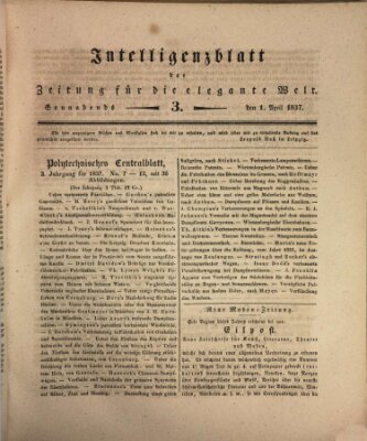 Zeitung für die elegante Welt Samstag 1. April 1837