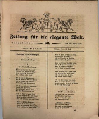 Zeitung für die elegante Welt Samstag 29. April 1837