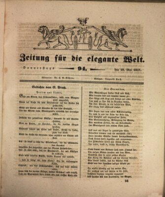 Zeitung für die elegante Welt Donnerstag 18. Mai 1837