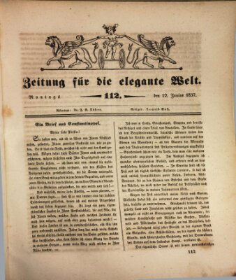 Zeitung für die elegante Welt Montag 12. Juni 1837