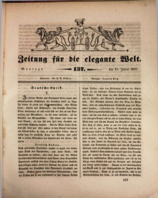 Zeitung für die elegante Welt Montag 17. Juli 1837