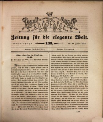 Zeitung für die elegante Welt Donnerstag 20. Juli 1837