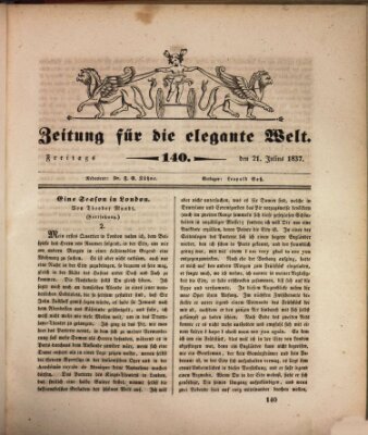 Zeitung für die elegante Welt Freitag 21. Juli 1837