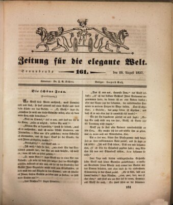 Zeitung für die elegante Welt Samstag 19. August 1837