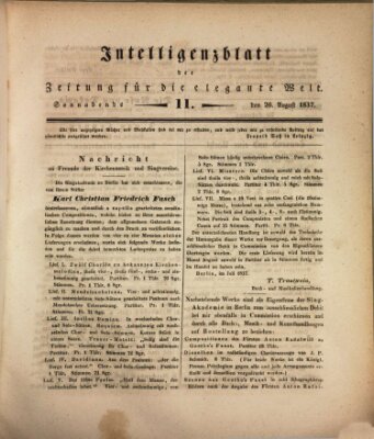 Zeitung für die elegante Welt Samstag 26. August 1837