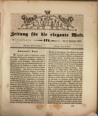 Zeitung für die elegante Welt Samstag 2. September 1837