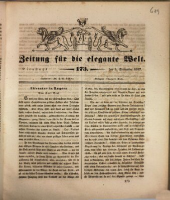 Zeitung für die elegante Welt Dienstag 5. September 1837