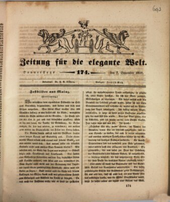 Zeitung für die elegante Welt Donnerstag 7. September 1837