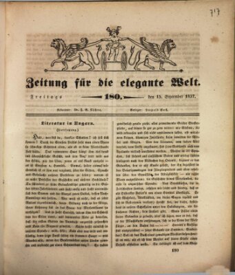 Zeitung für die elegante Welt Freitag 15. September 1837