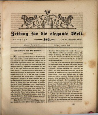 Zeitung für die elegante Welt Dienstag 19. September 1837