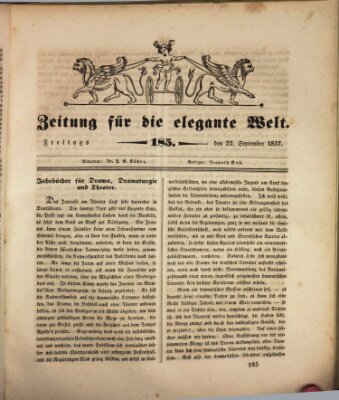 Zeitung für die elegante Welt Freitag 22. September 1837