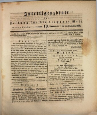 Zeitung für die elegante Welt Samstag 30. September 1837