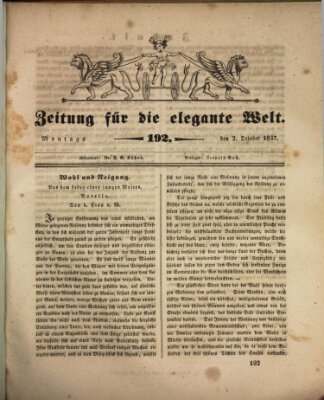 Zeitung für die elegante Welt Montag 2. Oktober 1837