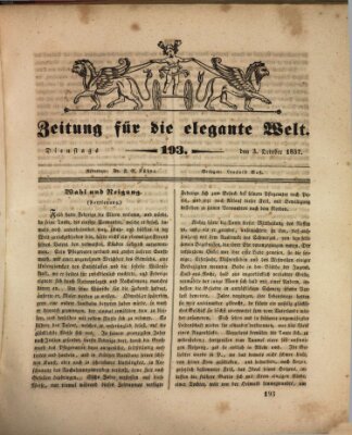 Zeitung für die elegante Welt Dienstag 3. Oktober 1837