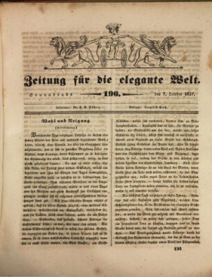 Zeitung für die elegante Welt Samstag 7. Oktober 1837