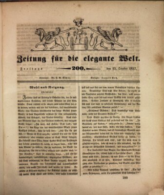 Zeitung für die elegante Welt Freitag 13. Oktober 1837