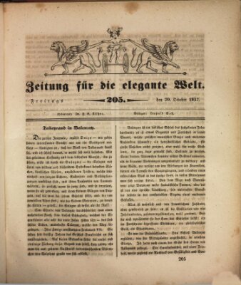 Zeitung für die elegante Welt Freitag 20. Oktober 1837