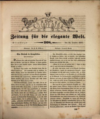 Zeitung für die elegante Welt Dienstag 24. Oktober 1837